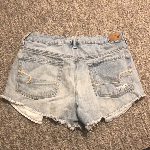 American Eagle Outfitters High Rise Festival Light Wash Ripped Denim Shorts 4 - Picture 6 of 10